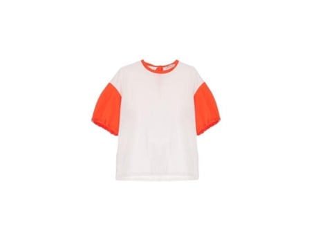 Camiseta feminina branca de poliéster (s)