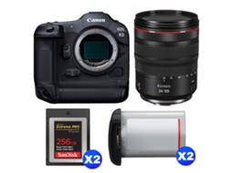 Eos R3 + Rf 24 105mm F/4 L Is Usm + 2 Sandisk 256gb Extreme Pro Cfexpress Type B + 2 Canon Lp e19 + Ebook “20 Dicas para Fotos Que Impressionam” CANON