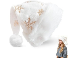 Chapéu de Natal, com Flocos de Neve Dourados, para Crianças, Adequado para Adultos e Famílias, Ergonômico, Uso Diário STELASPLEN
