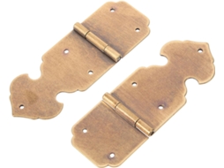 Conjunto De 2 Dobradiças Latão Antigo Para Móveis E Caixas Joias,