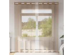Vidaxl Cortinas De Voile Com Ilhós 2 Pcs Castanho-claro