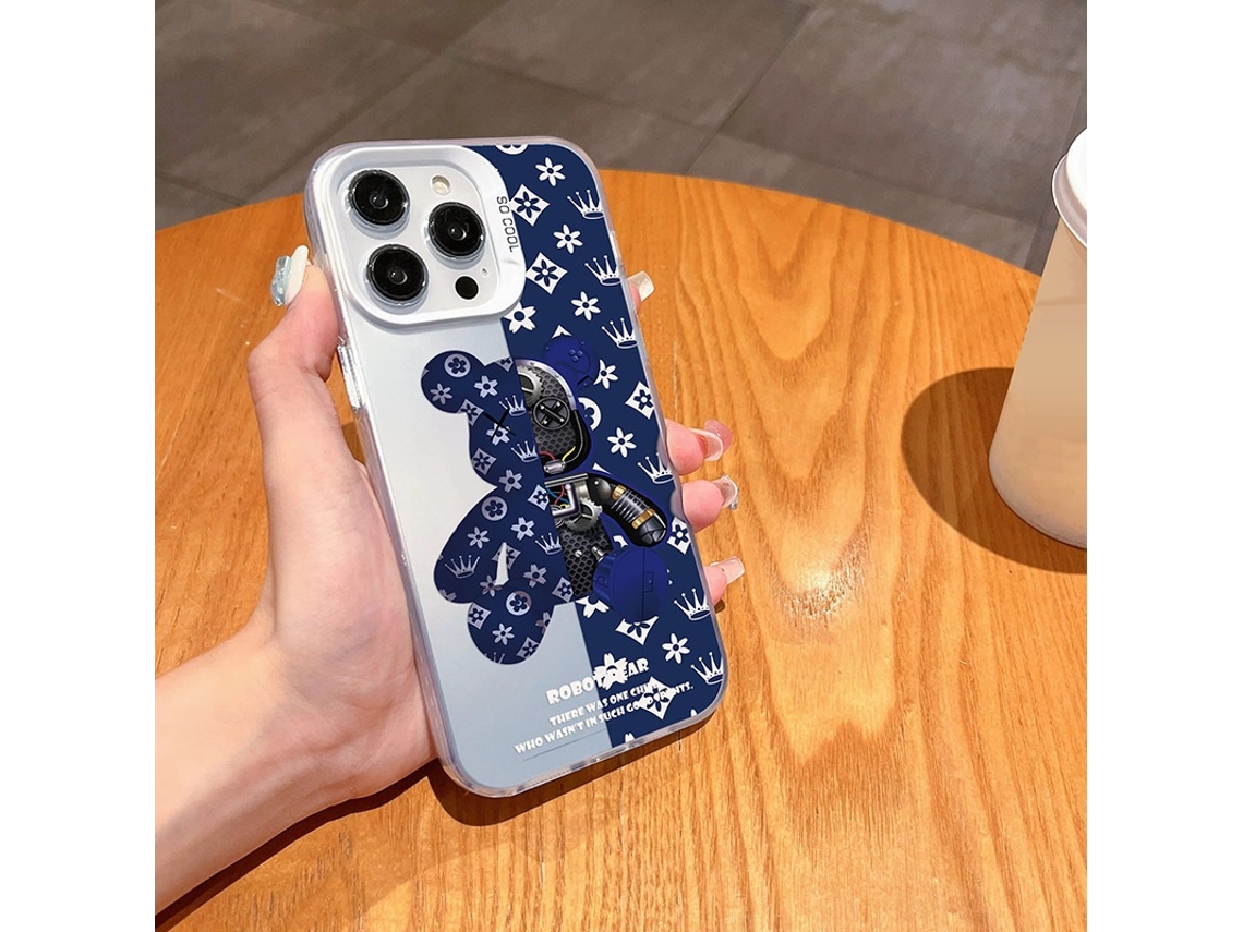 Capa Para Iphone 17 Com Estampa De Urso Mecânico A Laser H405p1 Branca, Da Marca Trendy.