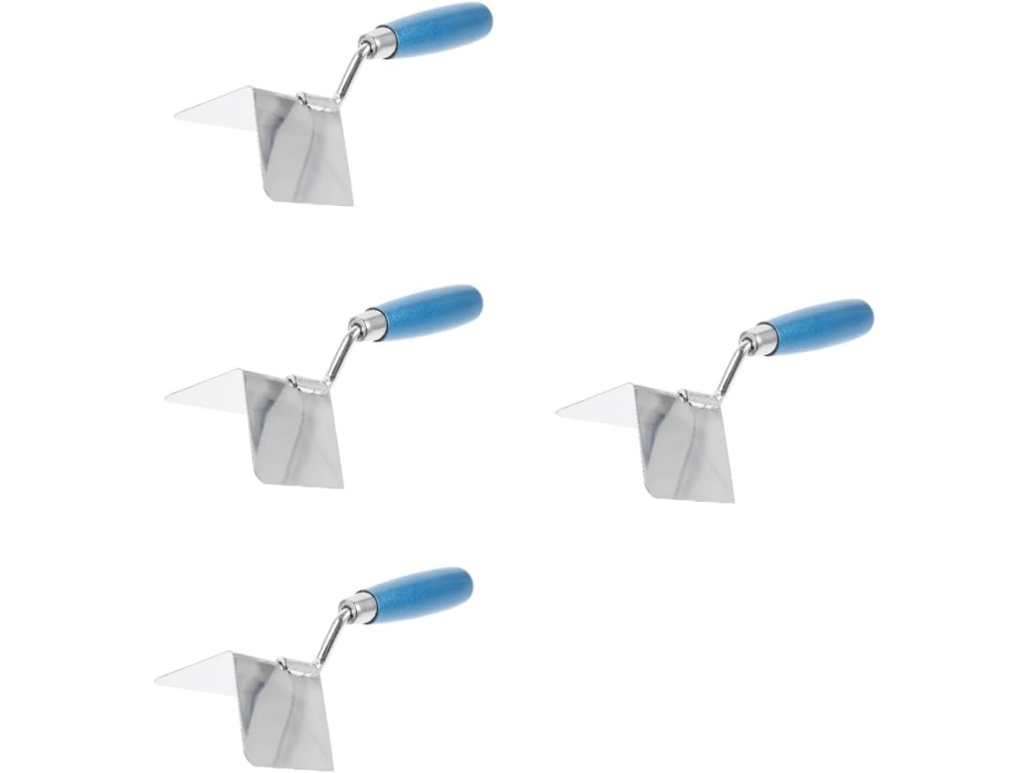 Conjunto de 4 Peças de Espátulas de Canto Internas em Aço Inoxidável para Drywall, Ergonômicas e Duráveis. SFUSHOS
