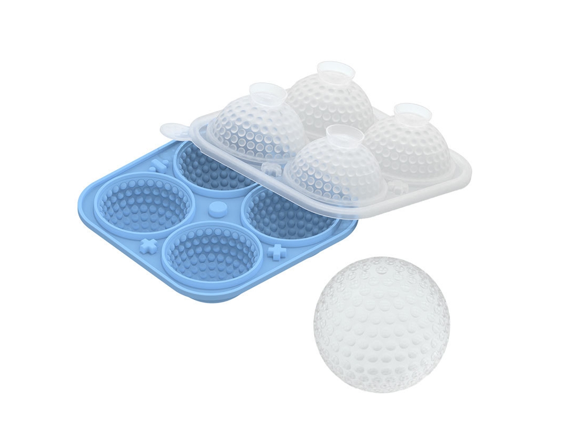 Forma De Gelo Em Silicone Em Forma De Bola De Golfe Com Funil, Ideal Para Cocktails, Bourbon, Conhaque E Whisky. Azul Hexinyigjly