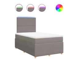 Box Spring Bed, Box Spring Beds Vidaxl Cinzento-acastanhado Tecido (120 X 190 Cm)