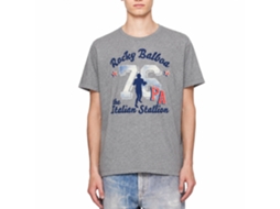 Rockinstone Rocky Movie Athletic '76 Heather Graphite Adult T-shirt Size:xl