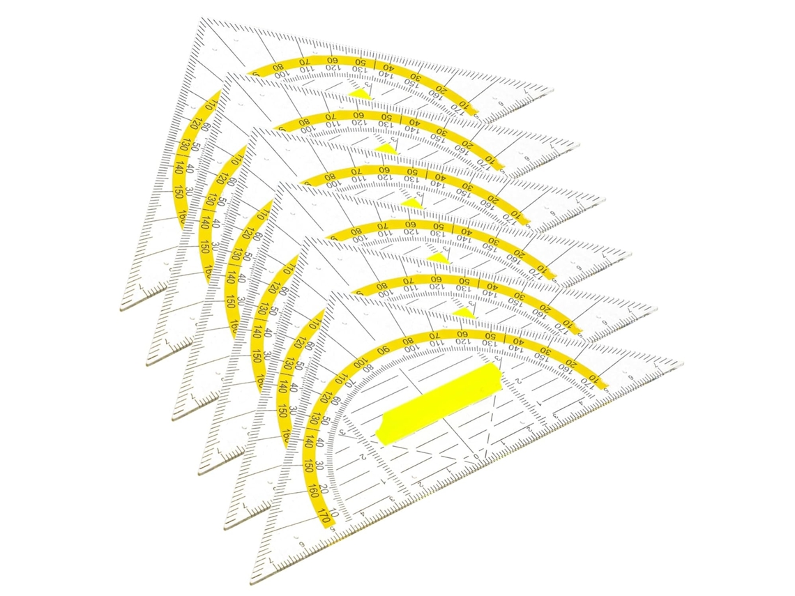 Conjunto De 6 Réguas Triangulares Multifuncionais Para Medição