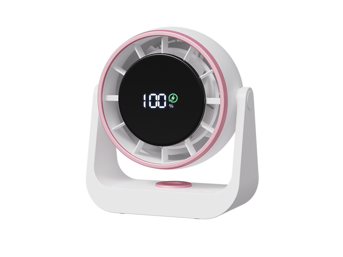Ventilador de Mesa com Carregador 4000mah 2 em 1 X 909 Rosa ZSANFS