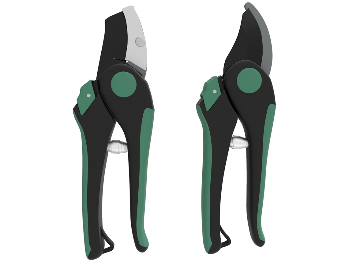 Conjunto De Ferramentas De Jardinagem, 2 Peças, Ferramentas De Jardinagem De Metal Com Tesoura De Poda, Verde E Preto.