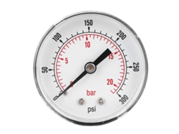 Manômetro De Pressão Axial 50mm 1/4 Bspt Conexão Traseira 0-300psi 0-20bar Para Ar Água Óleo Gás