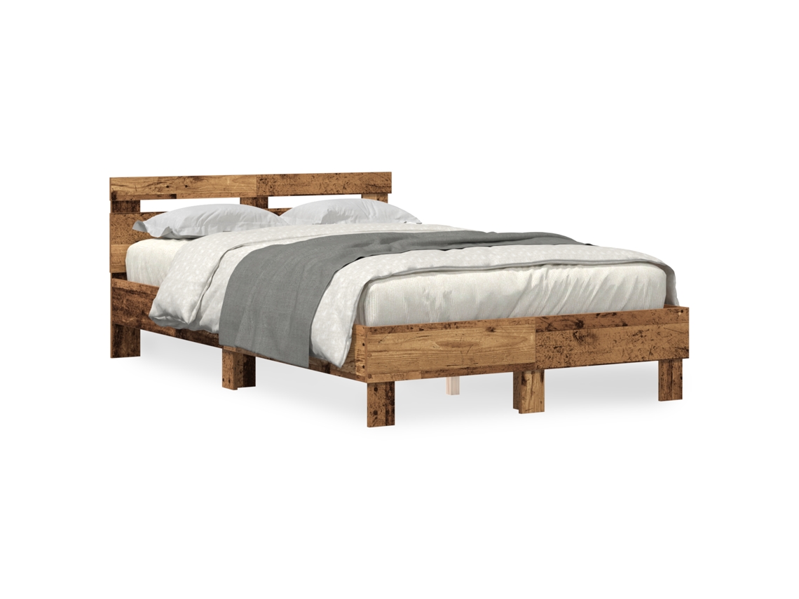 Conjunto 1 Estrutura De Cama Moderna Vidaxl Castanho Derivados De Madeira (120 X 190 Cm)