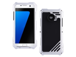 Capa Tri proof LAXISCREED para S7 Edge Prata Vidro Temperado