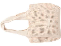 Bolsa De Praia Feminina Grande Em Malha Vazada Trançada À Mão - Estilo Versátil Para O Verão