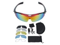 Óculos de Sol Polarizados para Ciclismo Pesca Mountain Bike Camping Lentes Vermelhas Médias