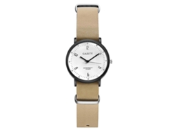 Reloj Hombre De Cuarzo Analógico Con Correa De Pu Clásico Y Lujo Beige