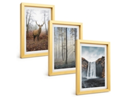 Composição De Quadros Paisagens Florestais, Natureza Selvagem Espelharte (3 Peças 20x30 Cm)