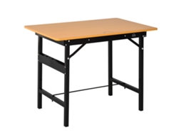 Bancada de Trabalho Dobrável BTFORUS em MDF 100x60x75,5cm, mesa de Ateliê Amarelo e Preto com Régua e Transferidor