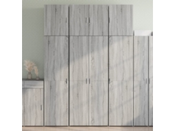 Vidaxl Armário Alto 80x42,5x249 Cm Derivados De Madeira Cinza Sonoma