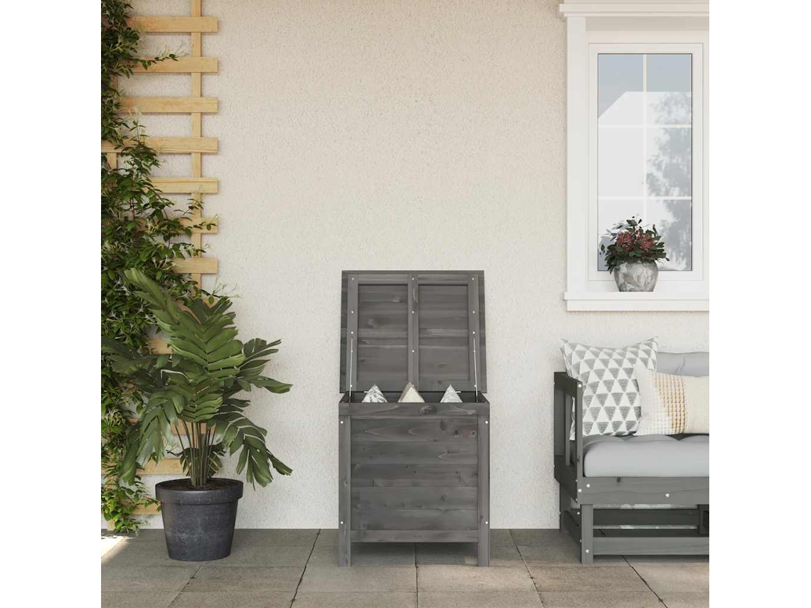 Vidaxl Caixa Arrumação P/ Jardim 50x49x56,5 Cm Abeto Maciço Antracite
