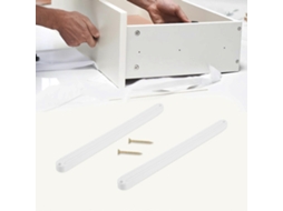 2 Peças de Trilhos de Gaveta de Plástico para Armários com Deslizamento Suave, Cozinha, Armário 30,00x1,60x1,40cm Blanco