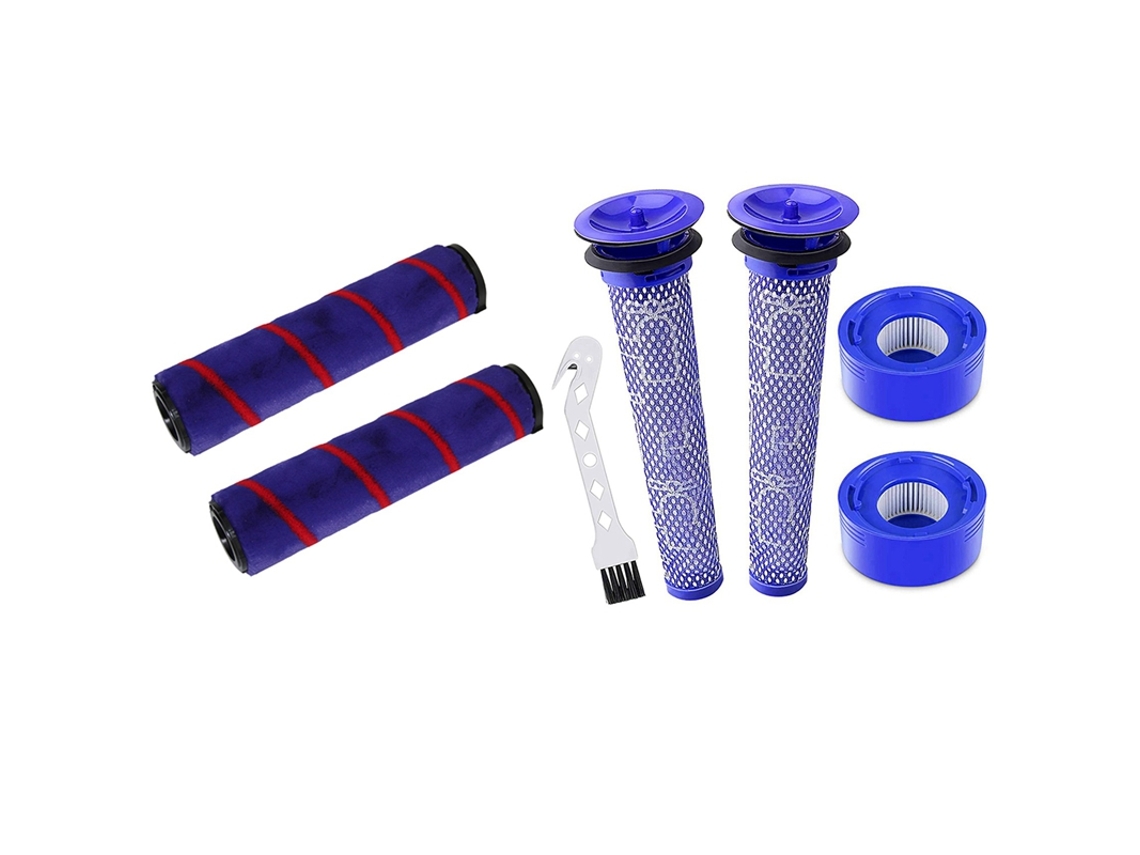 2 peças escova de rolo macio com 2 peças kit filtro de vácuo, para dyson v7 v8 v10 v11 aspirador de pó sem fio escova de rolo