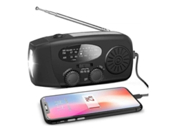 Rádio Movido A Energia Solar Com Manivela, Lanterna E Bateria De 2000mah Olysi Shop
