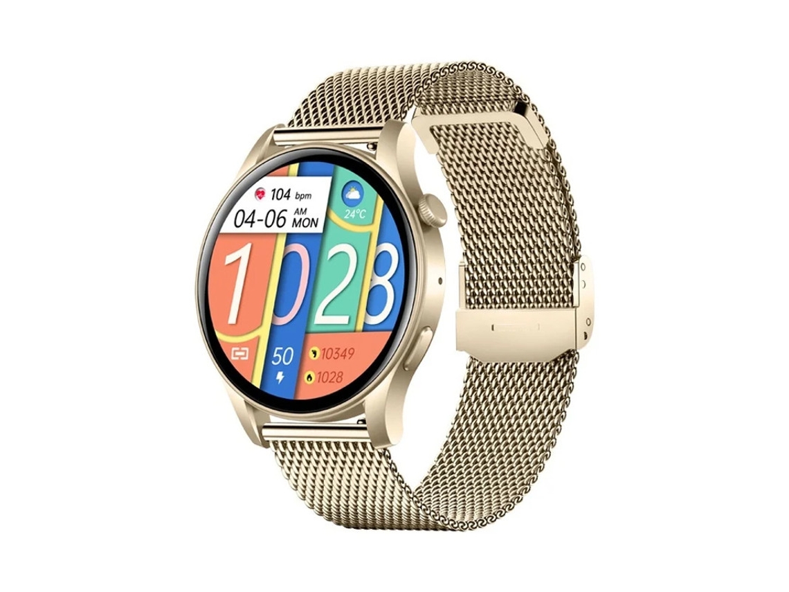 Relógio inteligente feminino com função de telefone, relógio fitness com monitor de frequência cardíaca, medição de pressão arterial Ras Bestvite