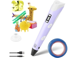 Caneta 3d com Luz Led, Artesanato 3d Adaptável, Filamento Pla Incluído. STELASPLEN