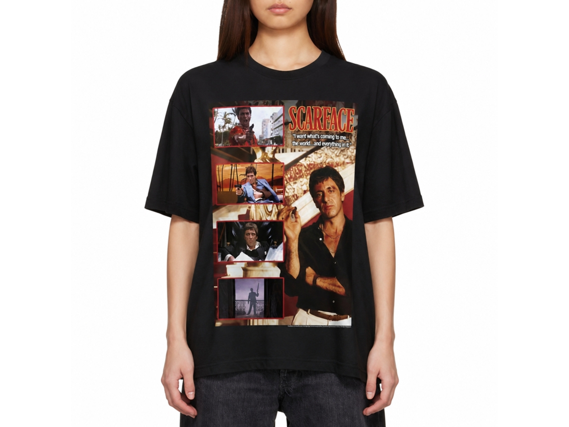 Rockinstone Scarface Movie Composite Black Adult T-shirt Size:xxl