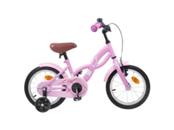 Vidaxl Bicicleta Infantil 12 Polegadas Para 2-4 Anos Rosa Claro