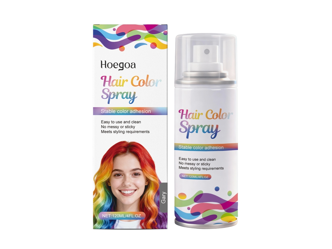 Spray de Cor Temporária LAXISCREED Prata para Cabelo, Efeito Duradouro