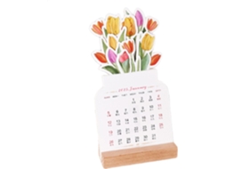Calendário de Mesa Mensal, em Formato 2025, com Madeira, para Planejamento CHABERLU