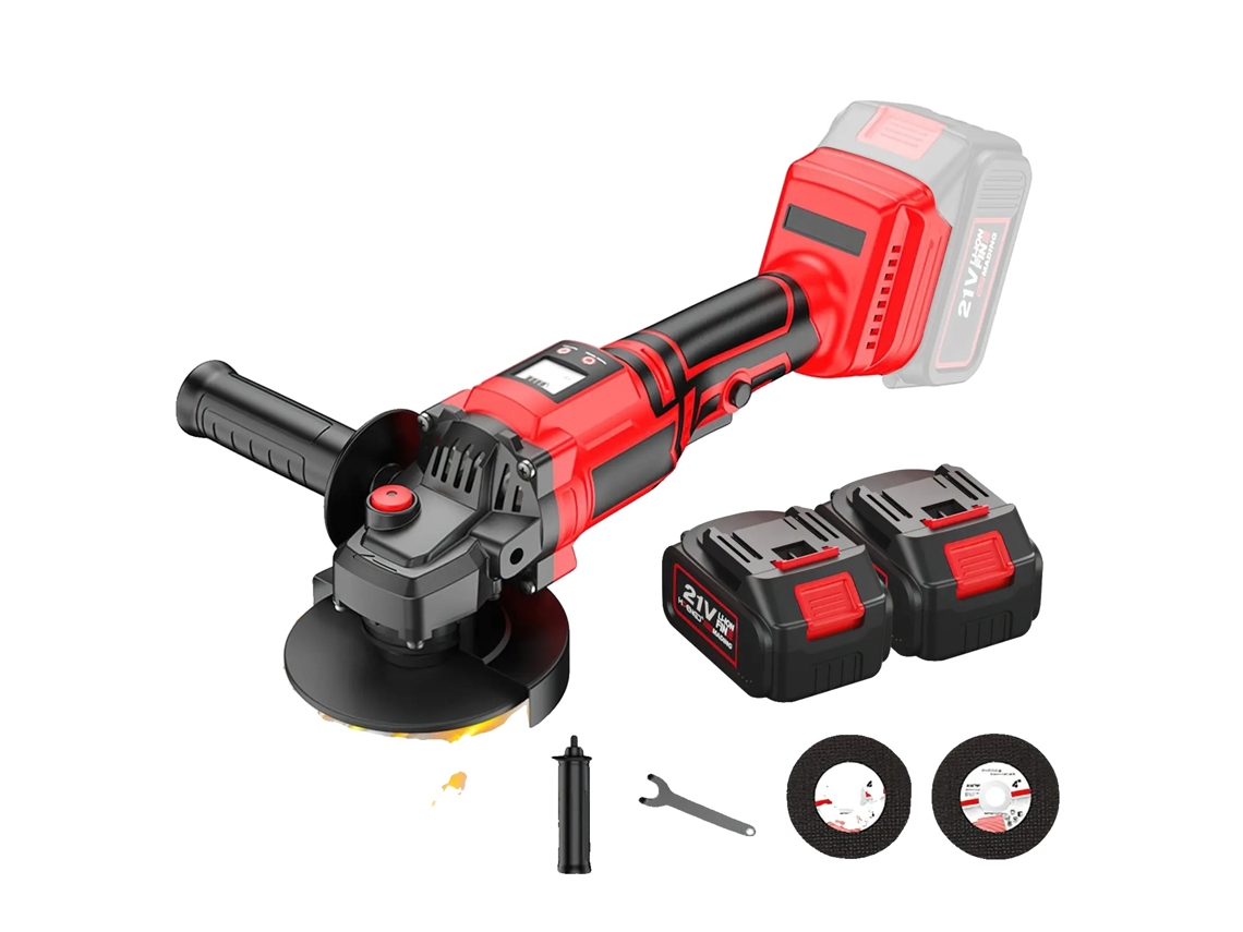 Esmerilhadeira angular, motor sem escovas, controle de velocidade variável, 2 baterias, OEM UE