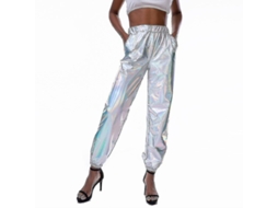 2026 pantalones Casual Holográficos de Moda para Mujer Streetwear Brillantes Cool para Club