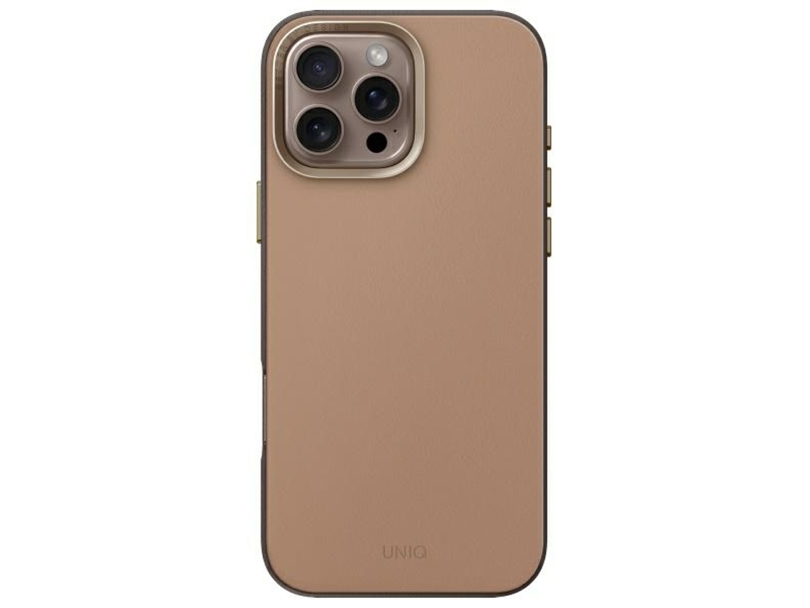Capa Sílex para iPhone 16 Pro Max UNIQ Pele Sintética Cinzento