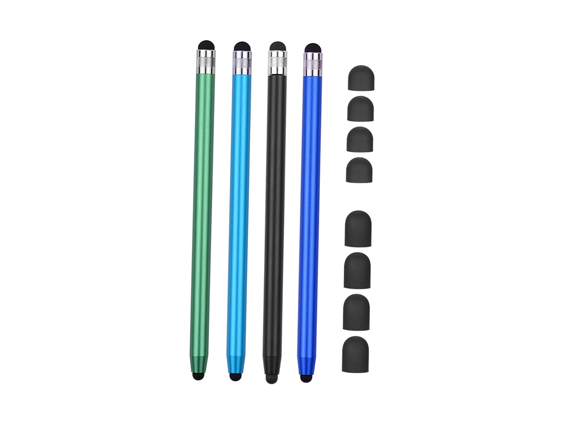 Caneta stylus universal 2 em 1, 8 pontas de borracha, compatível com tablets e celulares | S/MARCA
