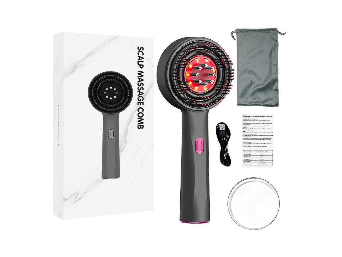 Escova Massageadora Para O Couro Cabeludo Com Terapia De Luz Vermelha E Aplicador De Óleo Para Limpeza Profunda Dos Cabelos No Reino Unido.