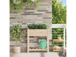 Vidaxl Vaso De Jardim Bege 71 X 37 X 76,5 Cm Madeira De Fir Sólida