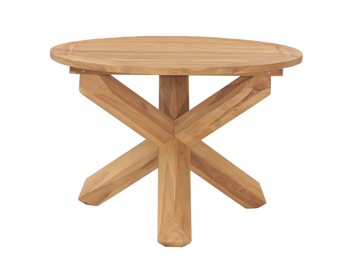 Mesa Jantar Jardim Ø110x75 Cm Madeira Maciça Teca MAISON EXCLUSIVE