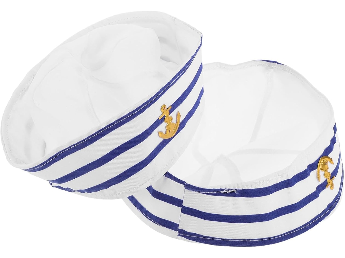 Chapéu De Marinheiro Azul E Branco - Para Uso Prático E Funcional