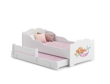 Cama dupla 160 x 80 com colchões e estrados incluídos Kobi Anna Anna Mermaid