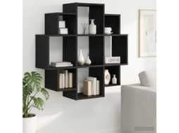Vidaxl Prateleira De Parede Carvalho Preto 90 X 25 X 90 Cm