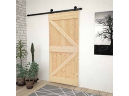 Vidaxl Porta Deslizante 90 X 210 Cm Madeira De Pinho Maciça