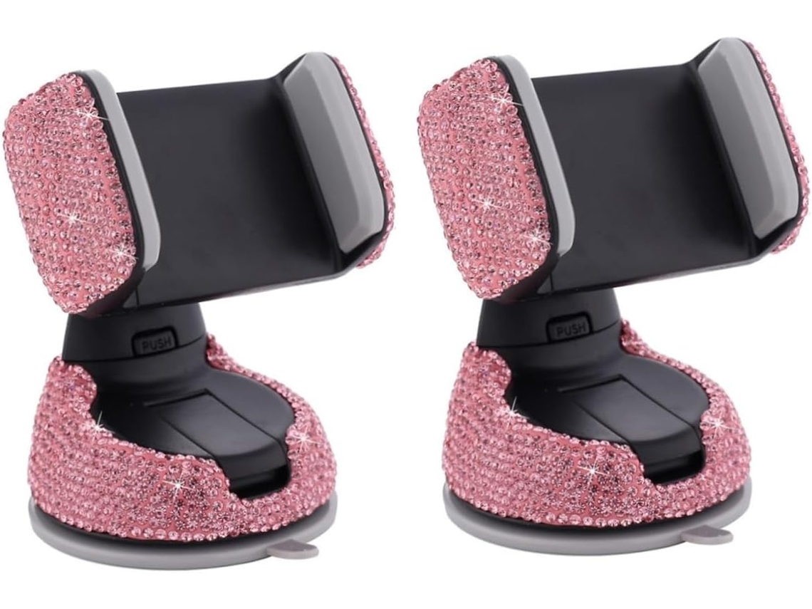 Suporte Para Celular Veicular Com Strass (2 Peças)