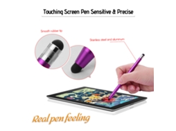 Lápiz Stylus Universal 2 Em 1 Para Tablets E Telefones Táteis Com 8 Pontas De Borracha Macia Substituíveis 4 Peças 2vermelho/2roxo
