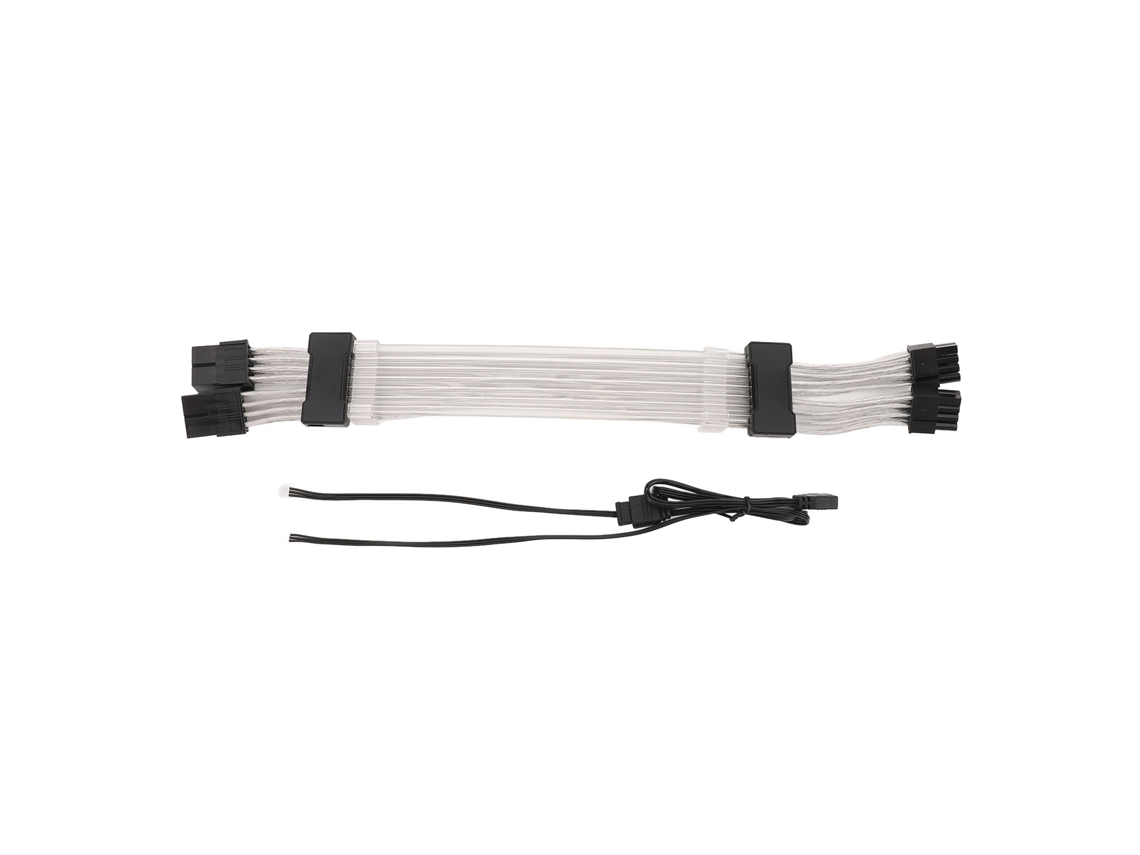 Cabo De Extensão De Alimentação Para Gpu Argb 2x8pin 30cm 5v 3pin Sync Brilhando Em Quatro Lados Preto