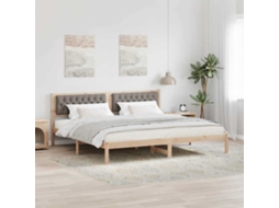 Vidaxl Estrutura Da Cama Cinzento-acastanhado 200 X 200 Cm