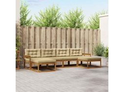 Vidaxl Conjunto De Sofás Para Exterior 6 Unid. Natural E Bege