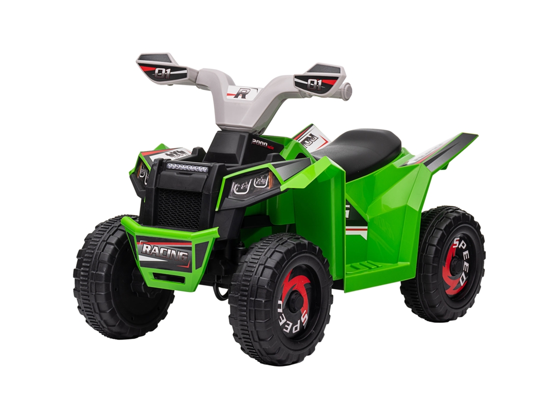Quadriciclo Elétrico Para Crianças Veículo A Bateria De 6v Com Velocidade De 2,5 Km/h 70x41,5x48,5 Cm Verde