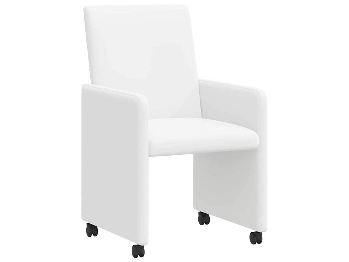 Conjunto 2 Cadeira De Jantar Vidaxl Branco Couro Sintético (57 X 66 X 94 Cm)